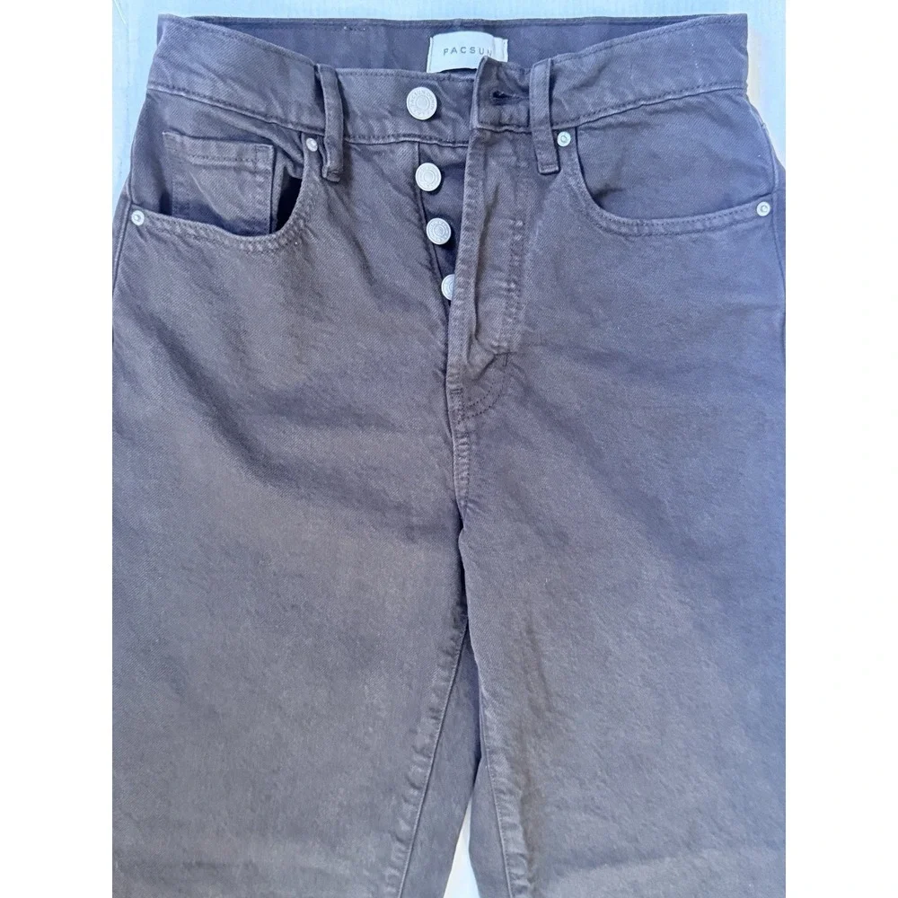 Pacsun Brown High‎ Rise Button Fly Dad Jeans in Women's Size 24